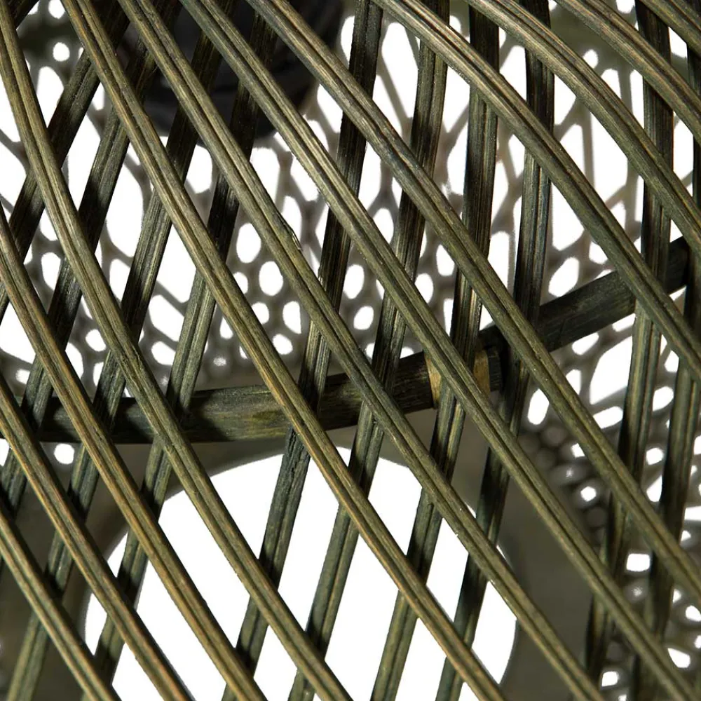 Wohnen Rattanmöbel|Lampen & Leuchten*Geflecht Hängeleuchte in Oliv Grün - Enzuena (2er Set)