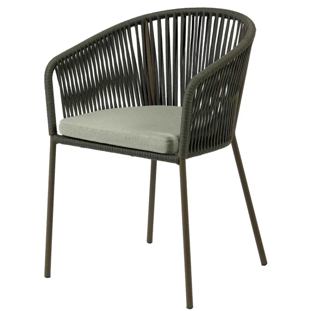 Wohnen Geflecht Stühle in Dunkelgrün - Zenuvra (4er Set)