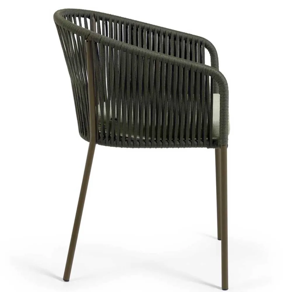 Wohnen Geflecht Stühle in Dunkelgrün - Zenuvra (4er Set)