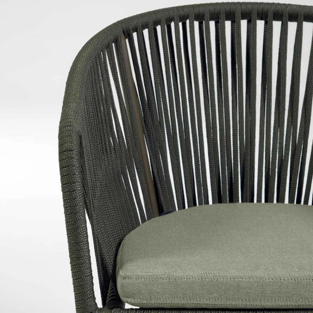 Wohnen Geflecht Stühle in Dunkelgrün - Zenuvra (4er Set)