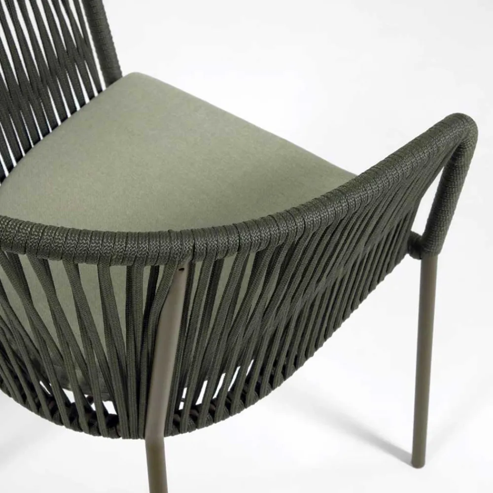 Wohnen Geflecht Stühle in Dunkelgrün - Zenuvra (4er Set)