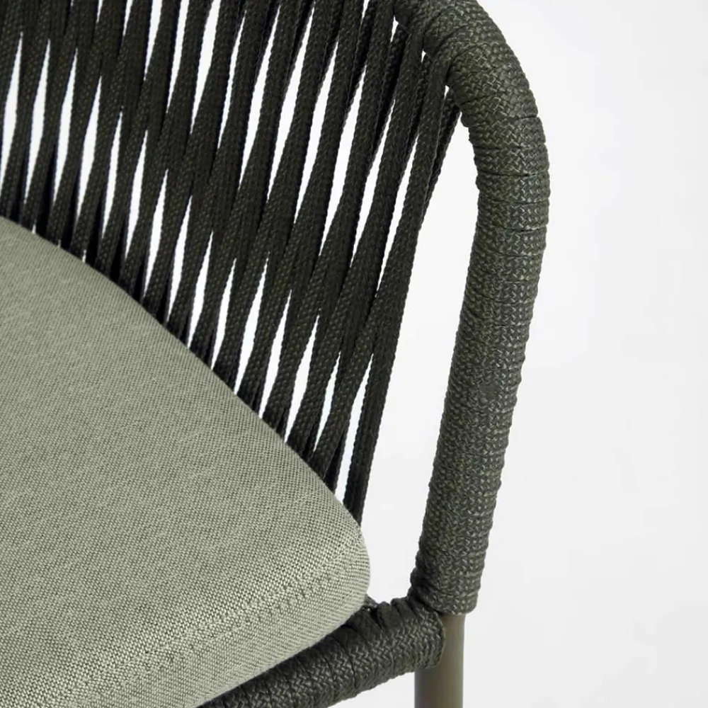 Wohnen Geflecht Stühle in Dunkelgrün - Zenuvra (4er Set)