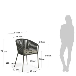 Wohnen Geflecht Stühle in Dunkelgrün - Zenuvra (4er Set)