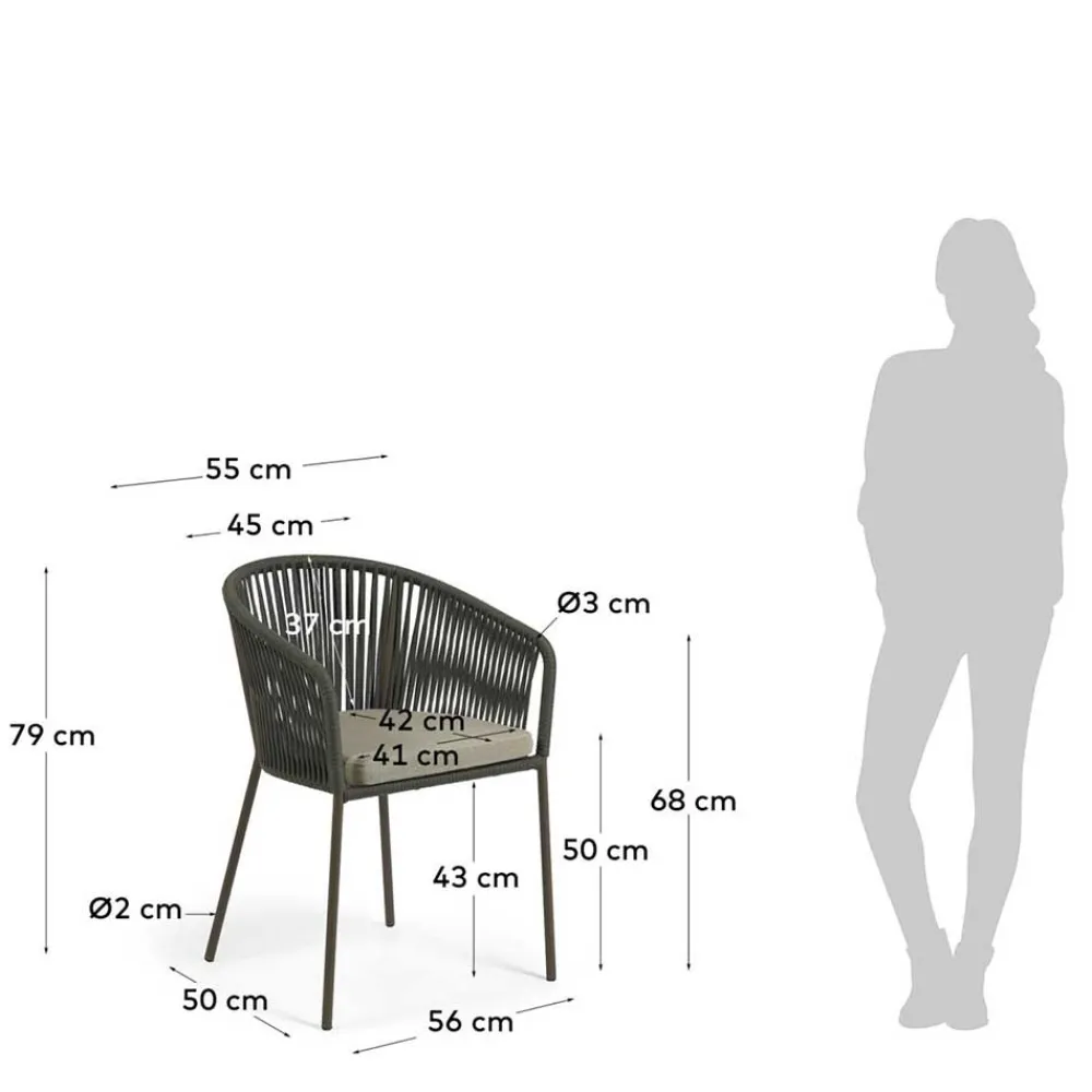 Wohnen Geflecht Stühle in Dunkelgrün - Zenuvra (4er Set)