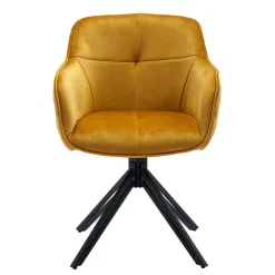 Wohnen Küchenstühle|Esszimmerstühle*Gelber Armlehnenstuhl mit Drehgestell - Bellatrix