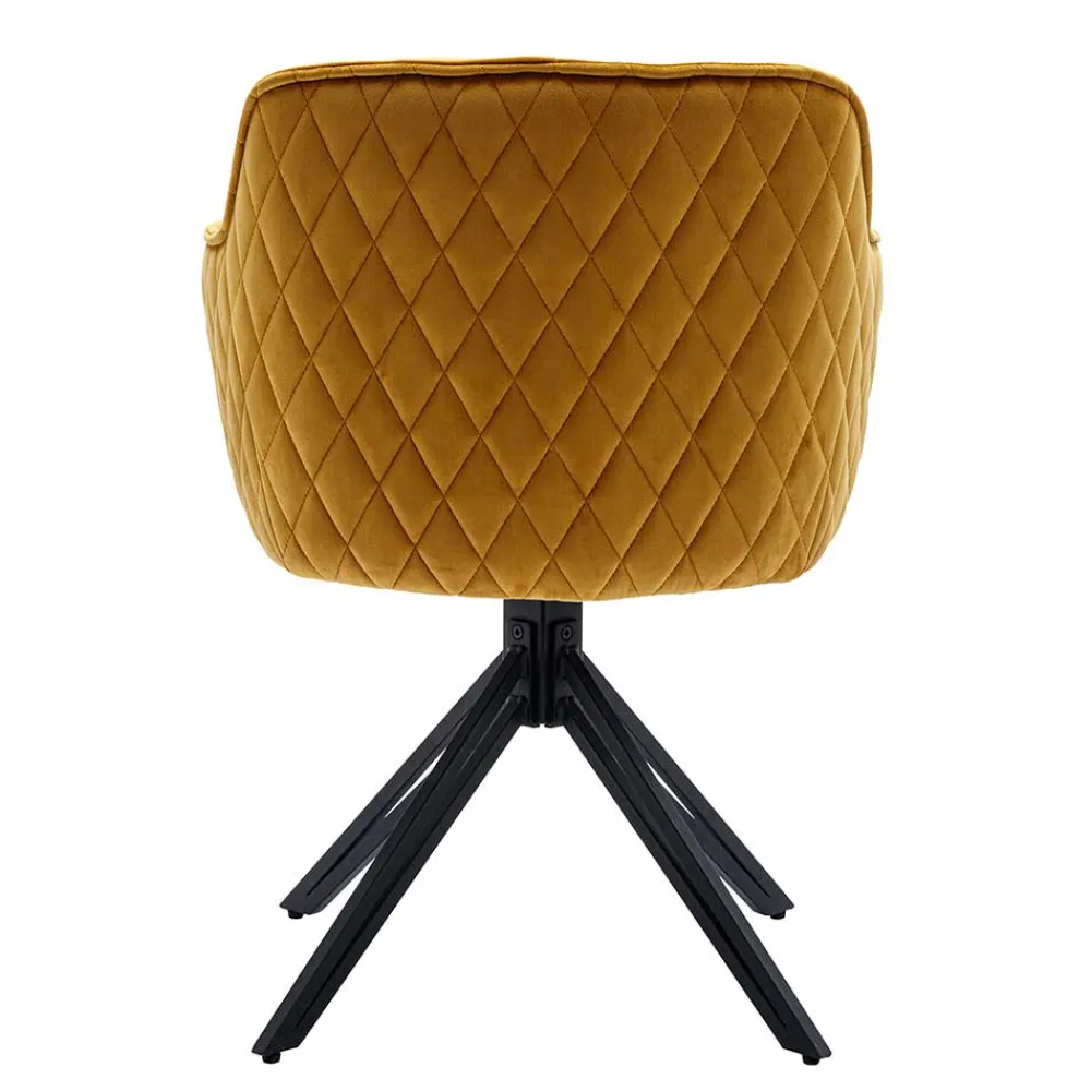 Wohnen Küchenstühle|Esszimmerstühle*Gelber Armlehnenstuhl mit Drehgestell - Bellatrix