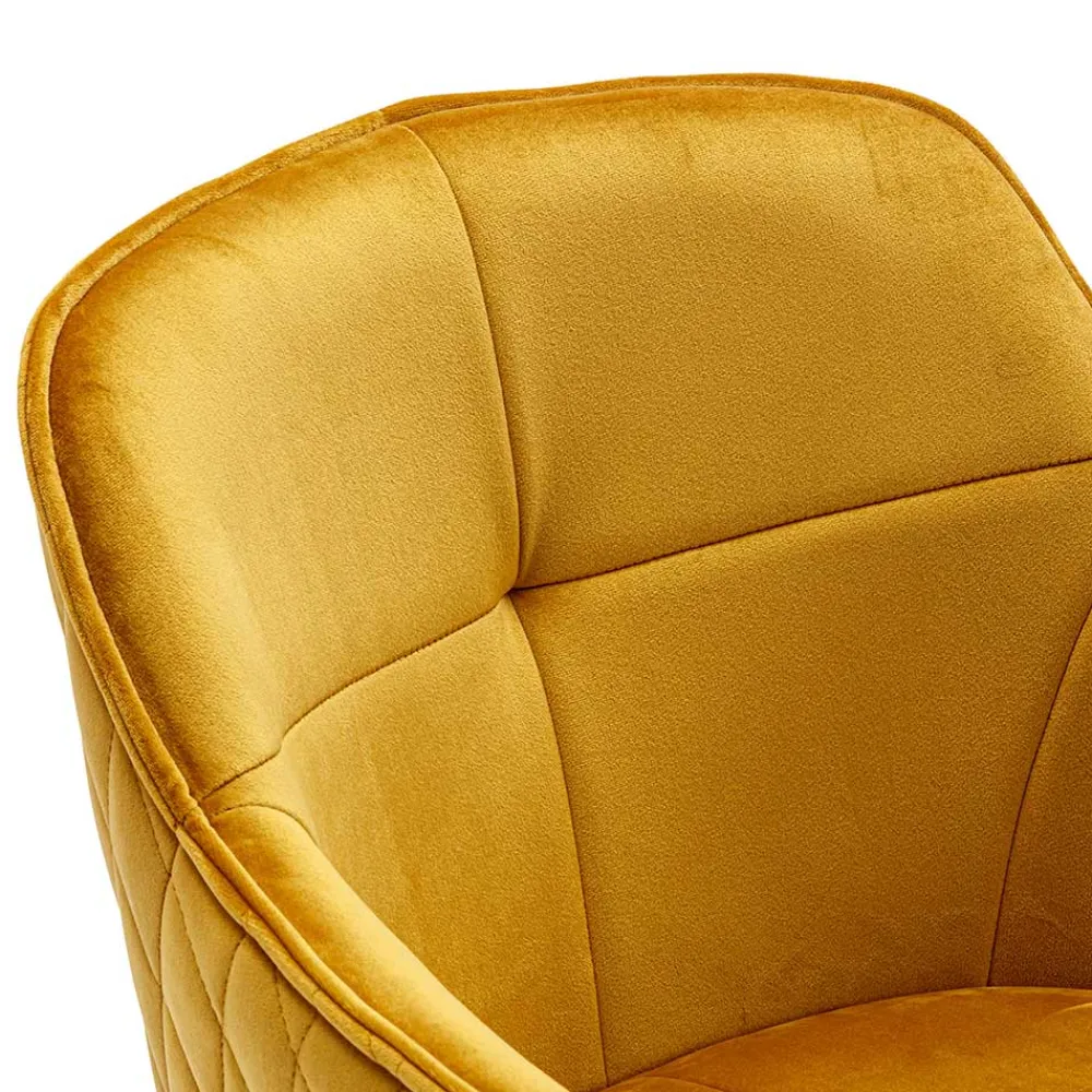 Wohnen Küchenstühle|Esszimmerstühle*Gelber Armlehnenstuhl mit Drehgestell - Bellatrix