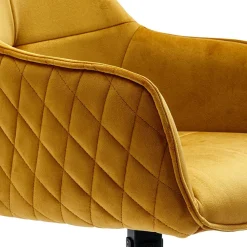 Wohnen Küchenstühle|Esszimmerstühle*Gelber Armlehnenstuhl mit Drehgestell - Bellatrix