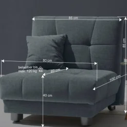 Wohnen Sofas|Sofa*Gelber Schlafsessel mit Flachgewebe Bezug - Babsy