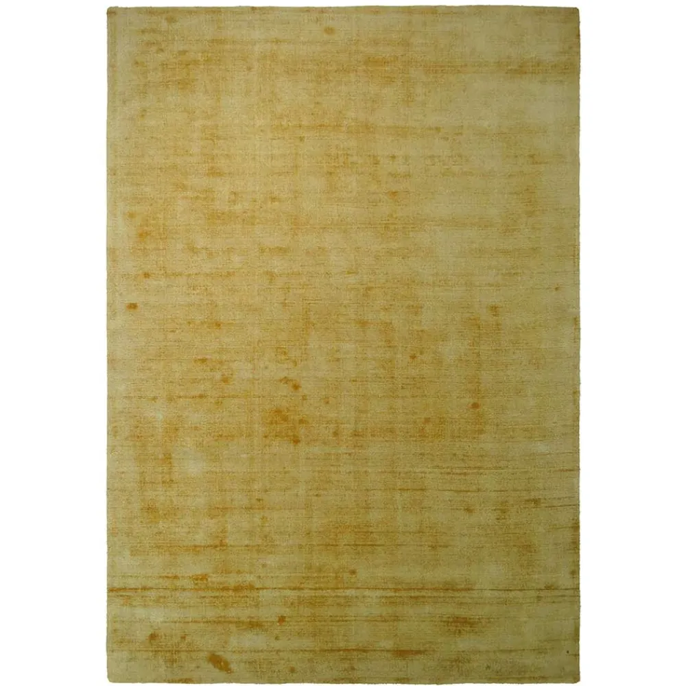 Wohnen Teppiche*Gelber Teppich handgewebt aus Viskose - Fortiguno