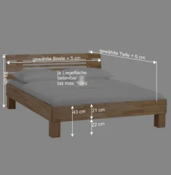 Wohnen Naturholzmöbel|Betten*Geöltes Massivholzbett Benet in sieben Breiten