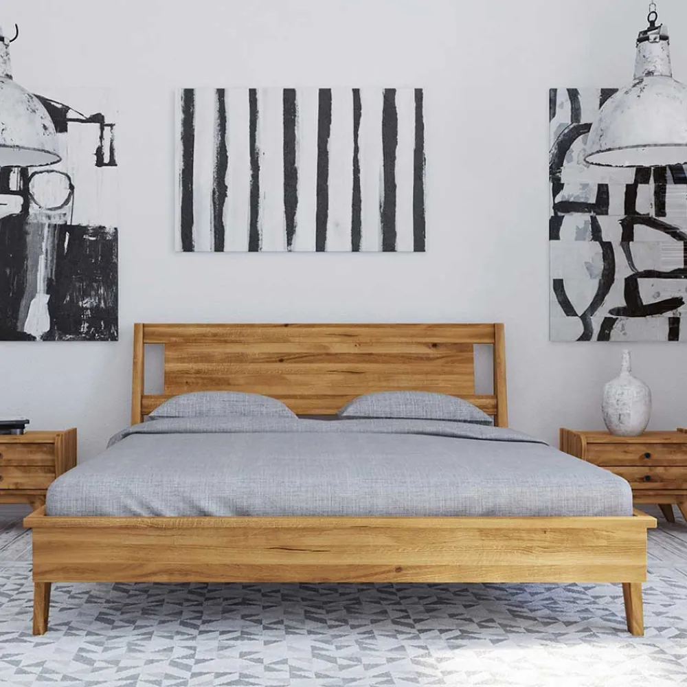 Wohnen Naturholzmöbel|Betten*Geöltes Wildeichebett mit 220 cm Länge - Hardus