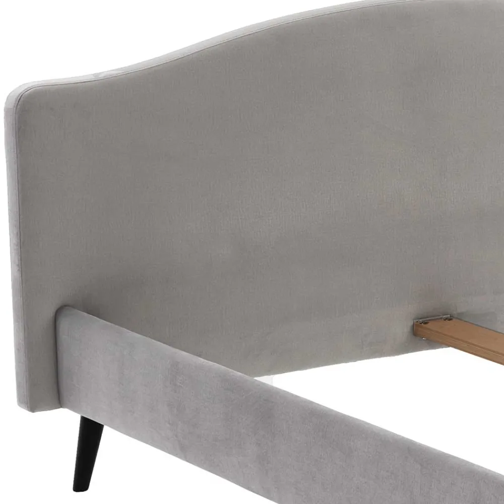 Wohnen Betten|Betten*Gemütliches Velours Bett in Hellgrau - Colinax