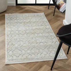 Wohnen Teppiche*Gemusterter Kurzflor Teppich hell - Ladoria