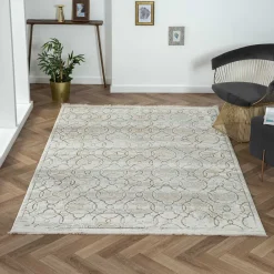 Wohnen Teppiche*Gemusterter Kurzflor Teppich hell - Ladoria