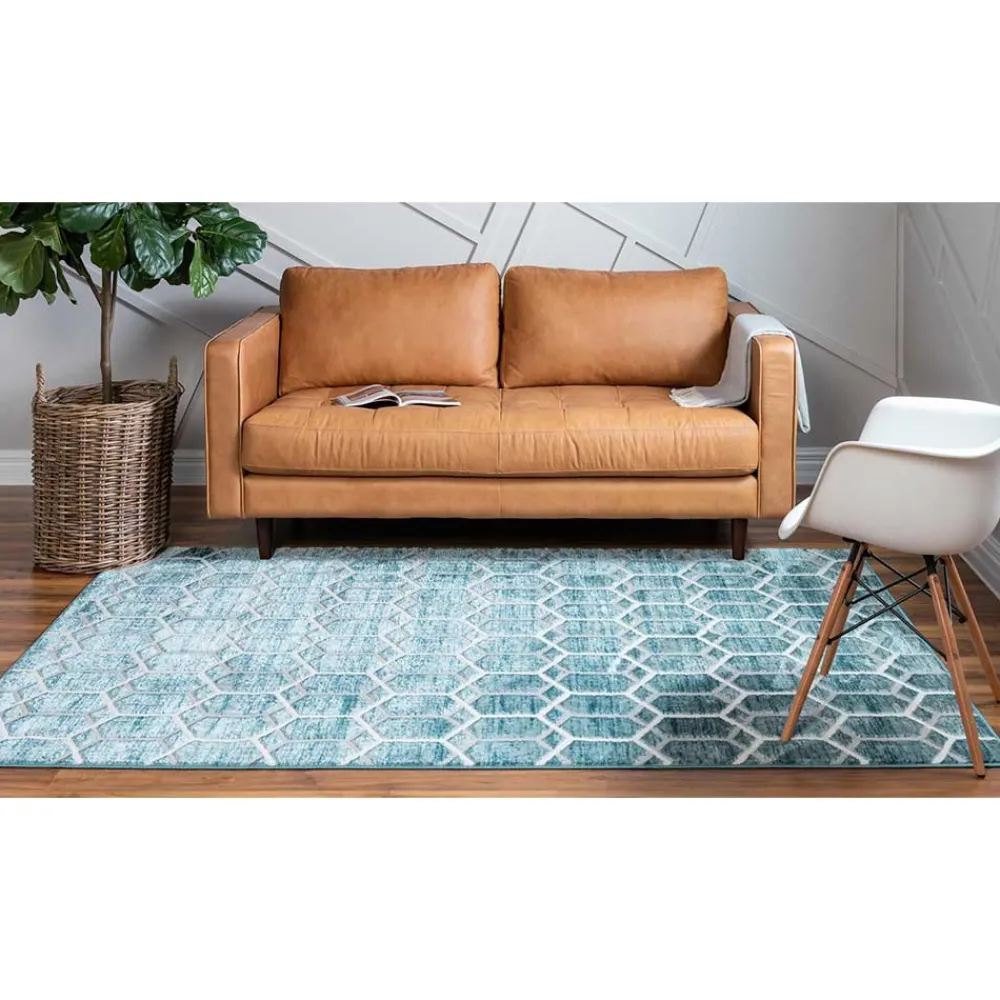 Wohnen Geometrisch gemusterter Teppich mit Kurzflor - Calencio