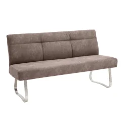 Wohnen Gepolsterte Bank in Beige Microfaser - Anguro