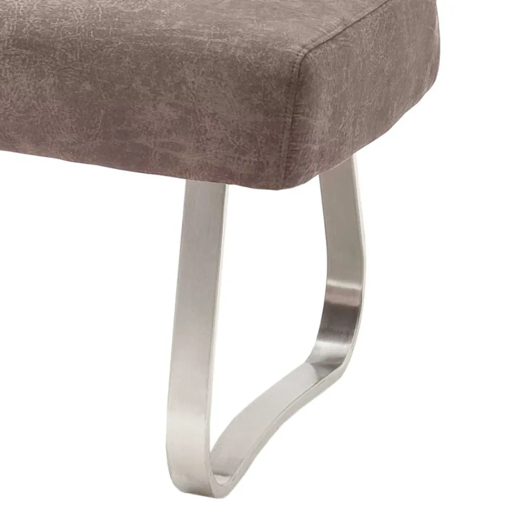 Wohnen Gepolsterte Bank in Beige Microfaser - Anguro