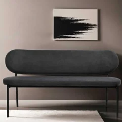 Wohnen Gepolsterte Esstischbank in Dunkelgrau - Julisk