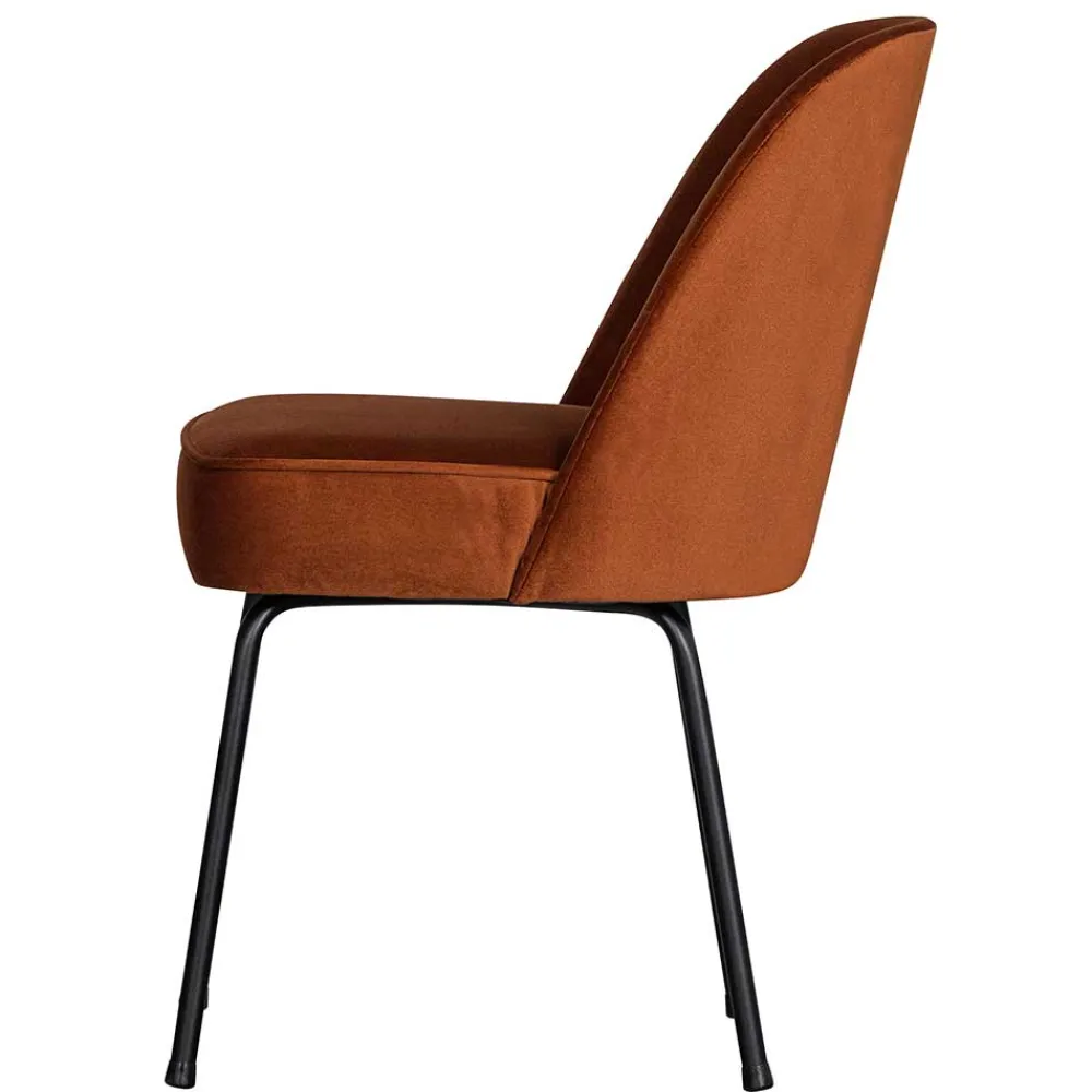 Wohnen Gepolsterte Samtstühle in Rost Braun - Licasia (2er Set)