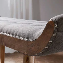 Wohnen Sitzbank|Küchenbänke*Gepolsterte Sitzbank in Grau Stoffbezug - Dattilon