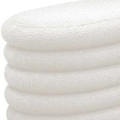 Wohnen Esszimmerbänke|Sitzbank*Gepolsterte Truhenbank aus Boucle in Weiß - Duben