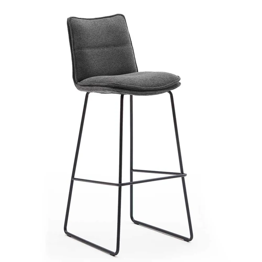 Wohnen Barhocker|Hocker*Gepolsterter Barstuhl aus Chenille - Amelie (2er Set)