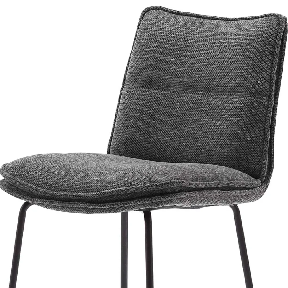 Wohnen Barhocker|Hocker*Gepolsterter Barstuhl aus Chenille - Amelie (2er Set)