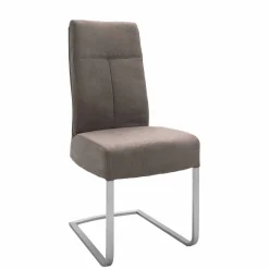 Wohnen Wohnzimmerstühle*Gepolsterter Freischwinger Stuhl in Braun - Carpreras (2er Set)