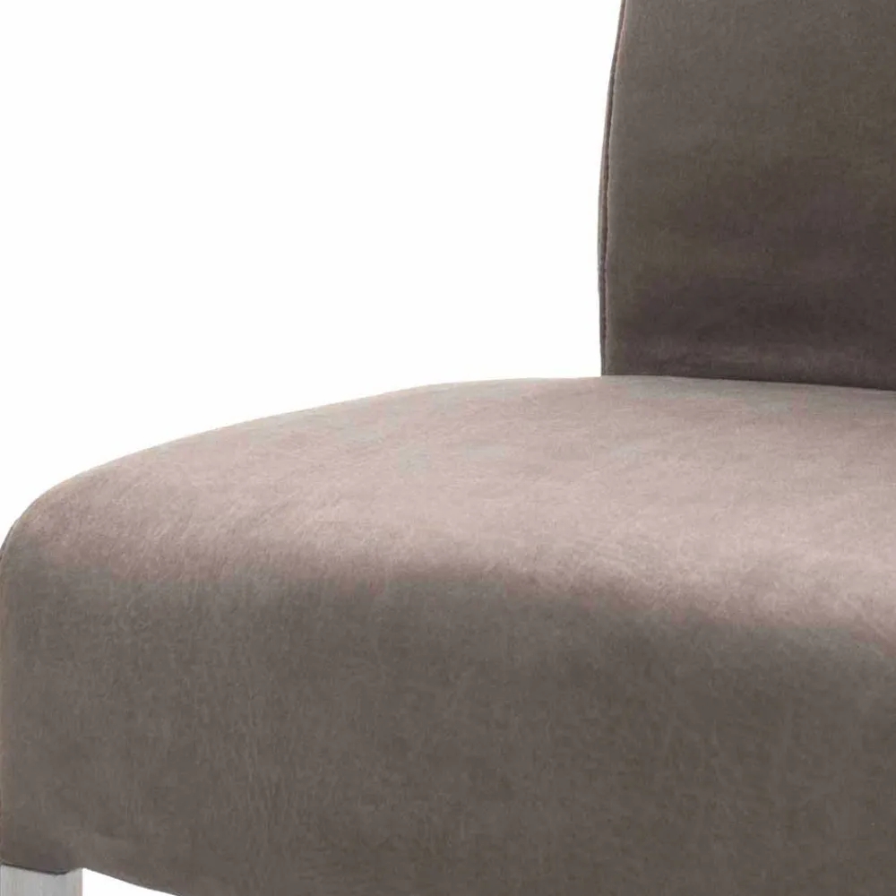 Wohnen Wohnzimmerstühle*Gepolsterter Freischwinger Stuhl in Braun - Carpreras (2er Set)