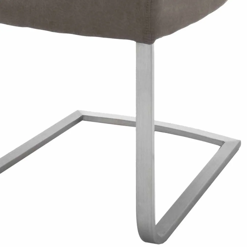 Wohnen Wohnzimmerstühle*Gepolsterter Freischwinger Stuhl in Braun - Carpreras (2er Set)