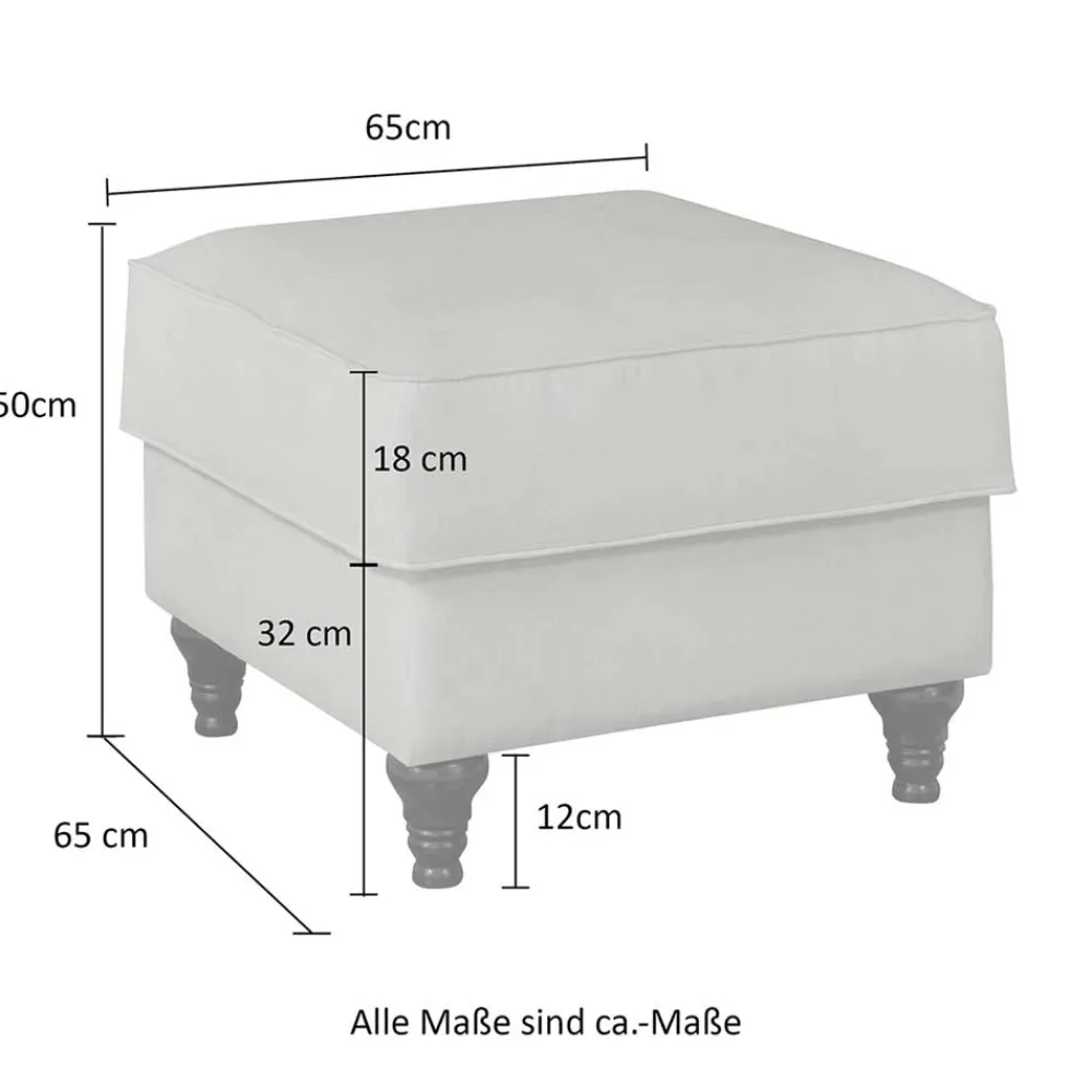 Wohnen Gepolsterter Hocker im Vintage Landhaus Look - Merandes