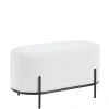 Wohnen Gepolsterter Hocker in Oval mit Boucle Bezug - Cady