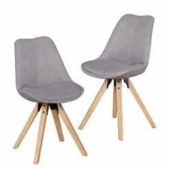 Wohnen Gepolsterter Schalenstuhl Charisse mit Stoffbezug (2er Set)