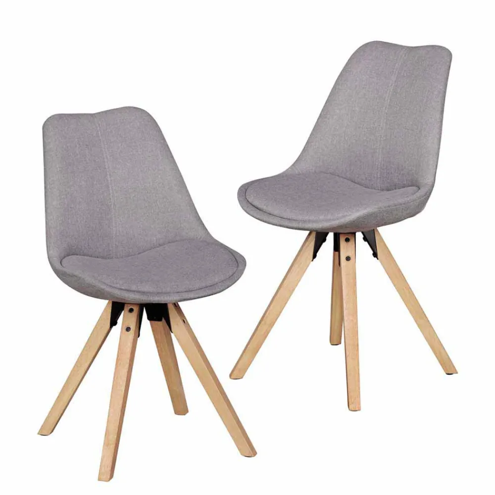Wohnen Gepolsterter Schalenstuhl Charisse mit Stoffbezug (2er Set)