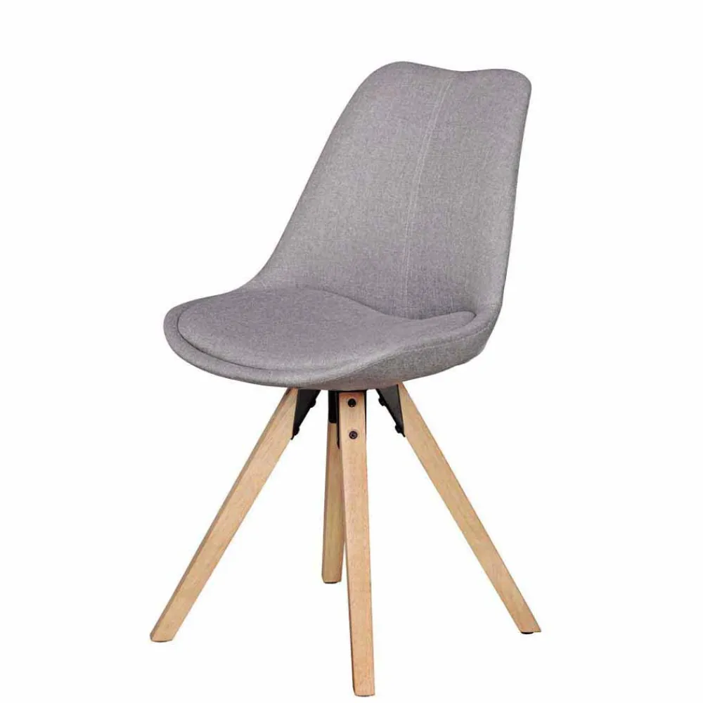 Wohnen Gepolsterter Schalenstuhl Charisse mit Stoffbezug (2er Set)