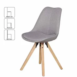 Wohnen Gepolsterter Schalenstuhl Charisse mit Stoffbezug (2er Set)