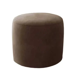 Wohnen Gepolsterter Sitzhocker in Hellbraun Samt - Cambita