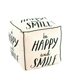 Wohnen Gepolsterter Sitzwürfel mit Spruch - Coralli