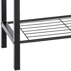 Wohnen Schuhschränke|Garderobenbänke*Geradlinige Metallbank gepolstert in Schwarz - Deliana