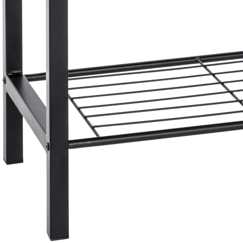 Wohnen Schuhschränke|Garderobenbänke*Geradlinige Metallbank gepolstert in Schwarz - Deliana