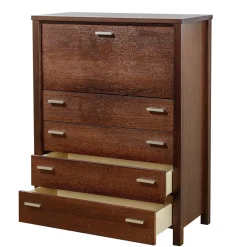 Wohnen Geradlinige Schreibkommode in Wenge Braun - Glosidrana