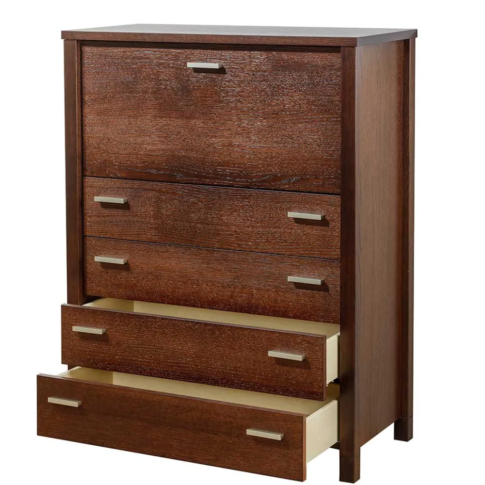 Wohnen Geradlinige Schreibkommode in Wenge Braun - Glosidrana