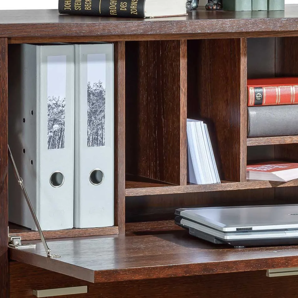 Wohnen Geradlinige Schreibkommode in Wenge Braun - Glosidrana