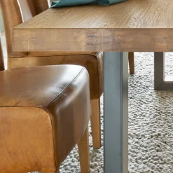 Wohnen Geradliniger Esstisch in Honig & Silber - Chapan