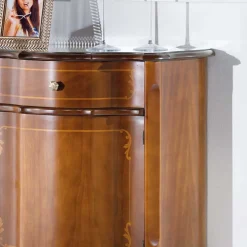 Wohnen Barock Möbel|Flurkommoden*Gerundete Kommode im Barock Stil Dentro mit Nussbaum Furnier