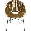 Wohnen Wohnzimmerstühle|Rattanmöbel*Gerundeter Designstuhl aus Rattan Geflecht Natur - Makan