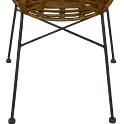 Wohnen Wohnzimmerstühle|Rattanmöbel*Gerundeter Designstuhl aus Rattan Geflecht Natur - Makan