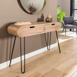 Wohnen Gerundeter Konsolentisch mit Haarnadel Beinen - Vioriga