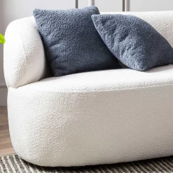 Wohnen Sofas|Sofa*Gerundetes Federkern Sofa in Weiß Boucle - Zenya
